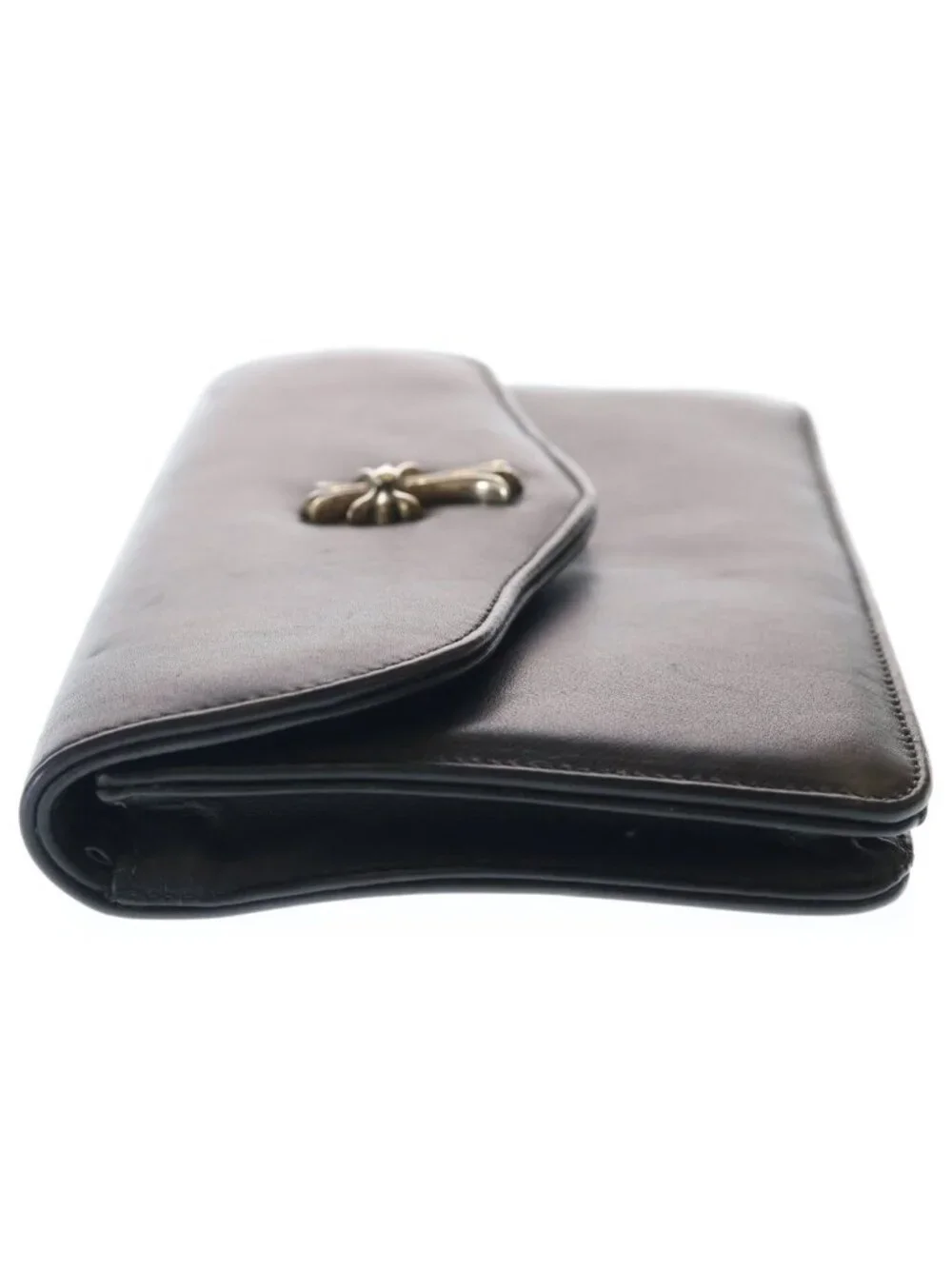Chrome Hearts Small CH Leather Clutch Handbag Black